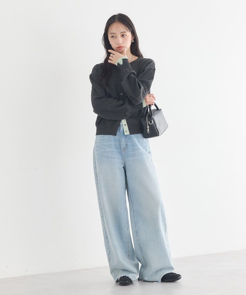 earth music&ecology（アースミュージックアンドエコロジー）の「【UVカット】カラーコンビニットカーディガン（カーディガン/ボレロ・レディース・チャコールグレー/グレー/アイボリー/ベージュ・FREE）」の5枚目の写真