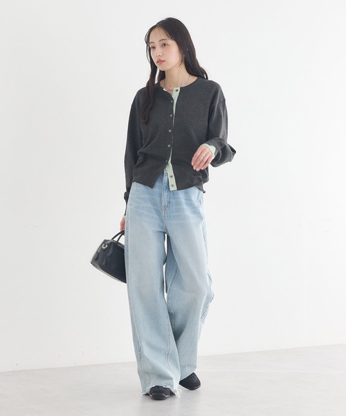 earth music&ecology（アースミュージックアンドエコロジー）の「【UVカット】カラーコンビニットカーディガン（カーディガン/ボレロ・レディース・チャコールグレー/グレー/アイボリー/ベージュ・FREE）」の6枚目の写真