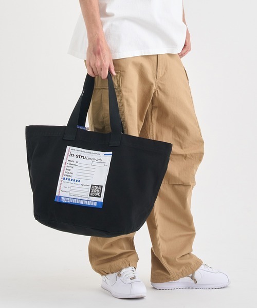 In・stru(men-tal).（インストルメンタル）の「【MIHARAYASUHIRO/ミハラヤスヒロ】COTTON CANVAS TOTE BAG/in・stru(men-tal).（トートバッグ・メンズ・ブラック/ライトグレー・FREE）」の3枚目の写真