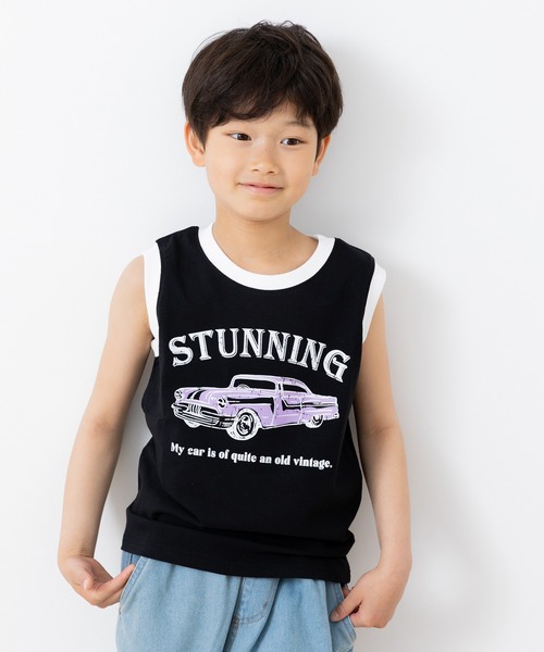 chil2（チルツー）の「綿100％ プリントリンガータンクトップ（タンクトップ・キッズ・O/Q/A/T/S/J/H/F/E/D/C/N/M/K/I/G/B/R/P/L・110cm/100cm/90cm/80ｃｍ/140cm/130cm/120cm）」の8枚目の写真