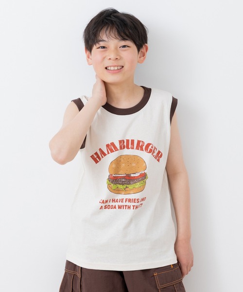 chil2（チルツー）の「綿100％ プリントリンガータンクトップ（タンクトップ・キッズ・O/Q/A/T/S/J/H/F/E/D/C/N/M/K/I/G/B/R/P/L・110cm/100cm/90cm/80ｃｍ/140cm/130cm/120cm）」の11枚目の写真