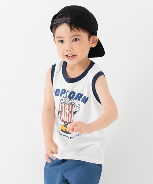 chil2（チルツー）の「綿100％ プリントリンガータンクトップ（タンクトップ・キッズ・O/Q/A/T/S/J/H/F/E/D/C/N/M/K/I/G/B/R/P/L・110cm/100cm/90cm/80ｃｍ/140cm/130cm/120cm）」の19枚目の写真