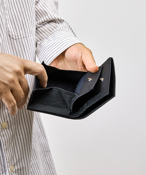 SLOW(スロウ)の「SLOW スロウ / goat-smart mini wallet- JULLIEN社マドラスゴートレザーミニウォレット 2つ折り 小さい財布 / 333S147S(財布・メンズ・ブラック/ブルー/グレー/グリーン/ベージュ/イエロー・FREE)」の2枚目の写真