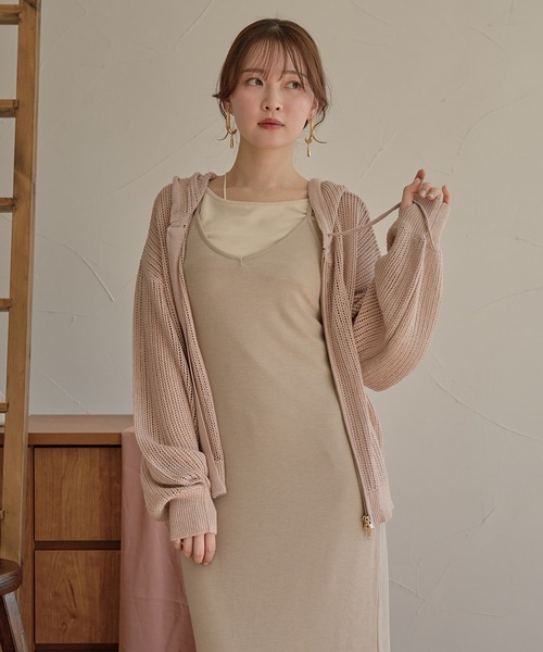 mideal(マイディール)の「glitter sheer hoodie / ラメシアーパーカー(パーカー・レディース・チャコールグレー/アイボリー/ピンク・FREE)」の7枚目の写真