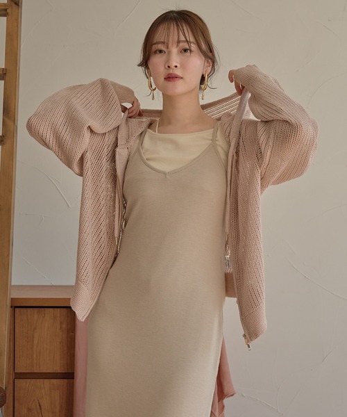 mideal(マイディール)の「glitter sheer hoodie / ラメシアーパーカー(パーカー・レディース・チャコールグレー/アイボリー/ピンク・FREE)」の9枚目の写真
