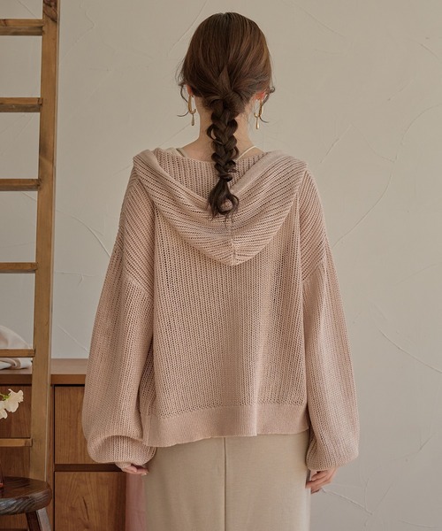 mideal(マイディール)の「glitter sheer hoodie / ラメシアーパーカー(パーカー・レディース・チャコールグレー/アイボリー/ピンク・FREE)」の11枚目の写真