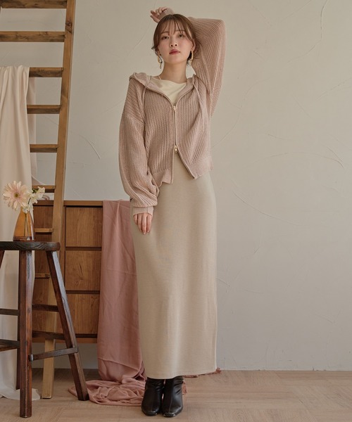 mideal(マイディール)の「glitter sheer hoodie / ラメシアーパーカー(パーカー・レディース・チャコールグレー/アイボリー/ピンク・FREE)」の22枚目の写真