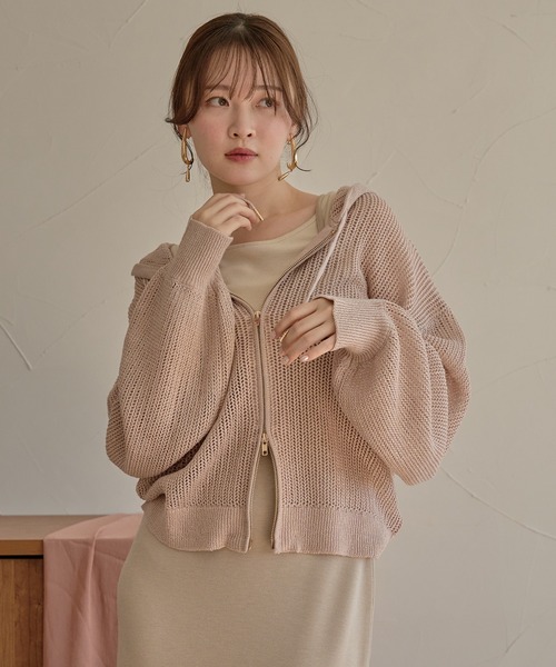 mideal(マイディール)の「glitter sheer hoodie / ラメシアーパーカー(パーカー・レディース・チャコールグレー/アイボリー/ピンク・FREE)」の18枚目の写真