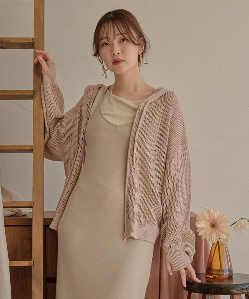 mideal(マイディール)の「glitter sheer hoodie / ラメシアーパーカー(パーカー・レディース・チャコールグレー/アイボリー/ピンク・FREE)」の12枚目の写真
