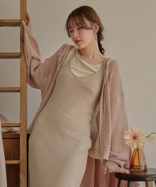 mideal(マイディール)の「glitter sheer hoodie / ラメシアーパーカー(パーカー・レディース・チャコールグレー/アイボリー/ピンク・FREE)」の13枚目の写真
