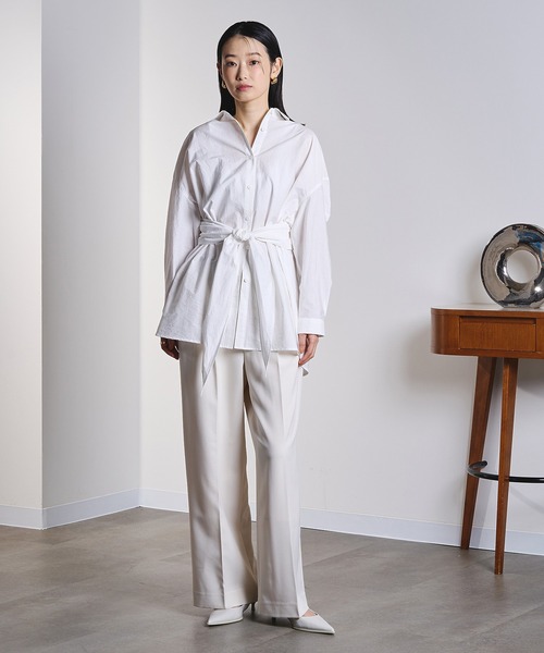 ROSE BUD(ローズバッド)の「(GENE HEAVENS)BUST AND WAIST 3WAY TIE SHIRT(シャツ/ブラウス・レディース・ホワイト/ブルー・ONE SIZE)」の14枚目の写真