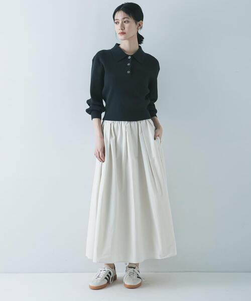 URBAN RESEARCH（アーバンリサーチ）の「ギャザーボリュームスカート（スカート・レディース・ブラック/アイボリー・FREE）」の9枚目の写真