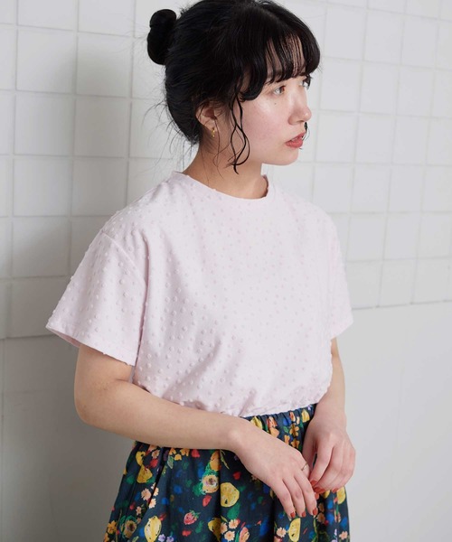l'atelier du savon(アトリエドサボン)の「_小ドットパイル半袖Tシャツ(Tシャツ/カットソー・レディース・ブラック/アイボリー/ピンク・FREE)」の16枚目の写真