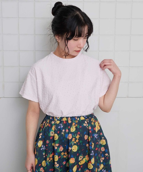 l'atelier du savon(アトリエドサボン)の「_小ドットパイル半袖Tシャツ(Tシャツ/カットソー・レディース・ブラック/アイボリー/ピンク・FREE)」の18枚目の写真