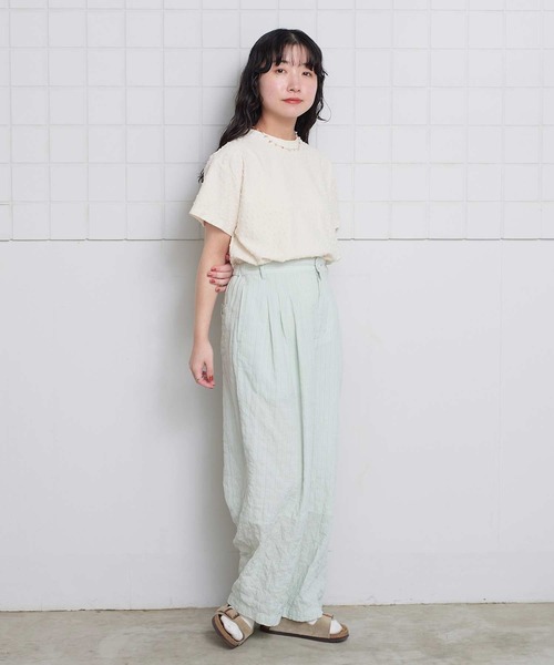 l'atelier du savon(アトリエドサボン)の「_小ドットパイル半袖Tシャツ(Tシャツ/カットソー・レディース・ブラック/アイボリー/ピンク・FREE)」の10枚目の写真