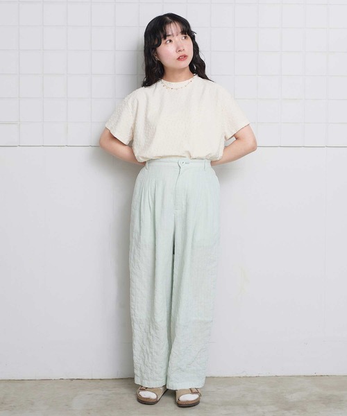 l'atelier du savon(アトリエドサボン)の「_小ドットパイル半袖Tシャツ(Tシャツ/カットソー・レディース・ブラック/アイボリー/ピンク・FREE)」の11枚目の写真