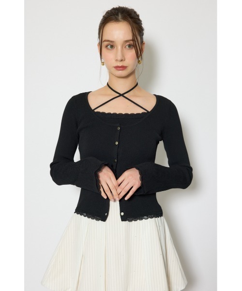 rienda（リエンダ）の「レースディティールニットカーディガンセット 春服（カーディガン/ボレロ・レディース・グレー/ブラック/レッド・FREE）」の18枚目の写真