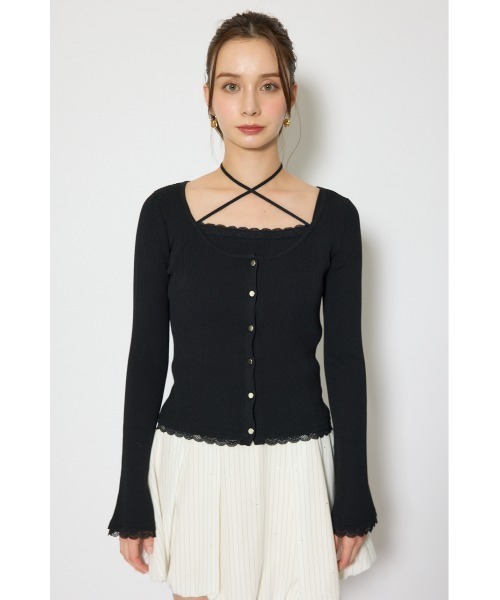 rienda（リエンダ）の「レースディティールニットカーディガンセット 春服（カーディガン/ボレロ・レディース・グレー/ブラック/レッド・FREE）」の21枚目の写真