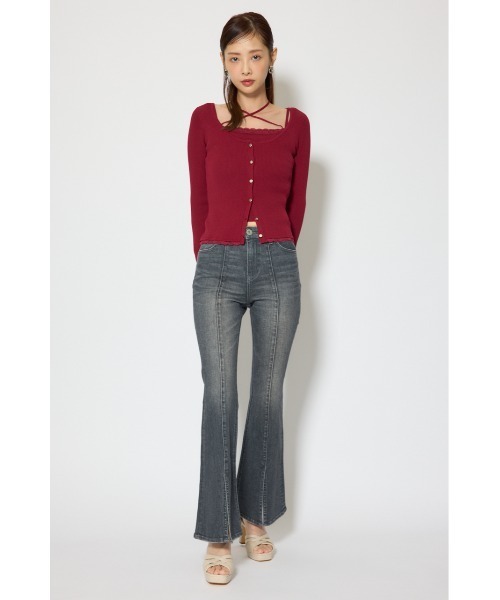 rienda（リエンダ）の「レースディティールニットカーディガンセット 春服（カーディガン/ボレロ・レディース・グレー/ブラック/レッド・FREE）」の14枚目の写真