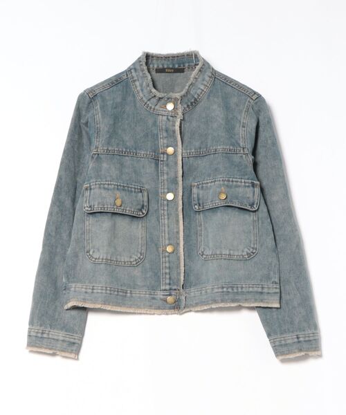 Ritzy(リッツィー)の「フリンジ スタンドカラーデニムジャケット(デニムジャケット・レディース・ブルー・L/M)」の13枚目の写真