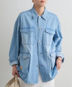 セール】デニム オーバーサイズ ユーティリティ シャケット