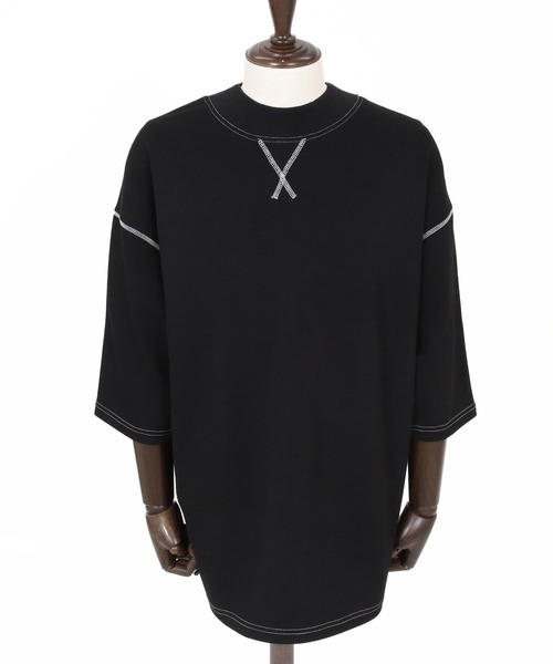 CAMBIO(カンビオ)の「mt10321- カラーステッチモックネックカットソー(Tシャツ/カットソー・メンズ・グレイッシュベージュ/ブラック/ホワイト・M/L/XL)」の19枚目の写真