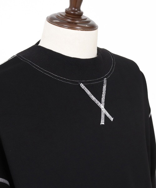 CAMBIO(カンビオ)の「mt10321- カラーステッチモックネックカットソー(Tシャツ/カットソー・メンズ・グレイッシュベージュ/ブラック/ホワイト・M/L/XL)」の21枚目の写真