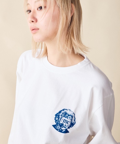 rehacer（レアセル）の「rehacer : Mind Free L/S T-shirt  / マインドフリー ロングスリーブ Tシャツ（Tシャツ/カットソー・レディース・ホワイト/スミクロ・MEDIUM/LARGE/SMALL）」の5枚目の写真