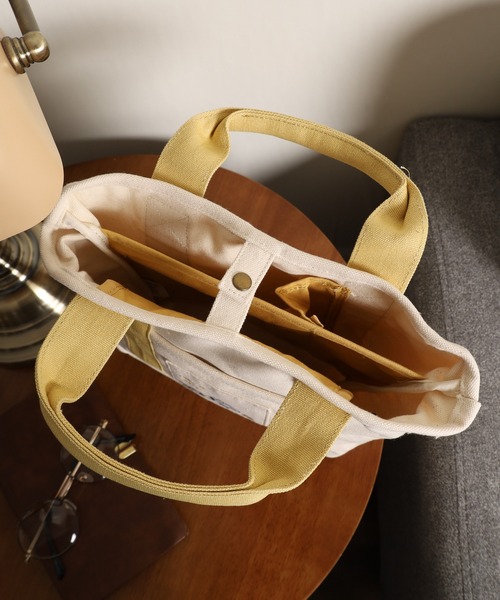 SNOOPY（スヌーピー）の「SNOOPY スヌーピー ミニトートバッグ 仕切り（トートバッグ・レディース・ホワイト/ネイビー・FREE）」の11枚目の写真