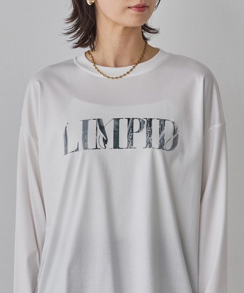 hunch(ハンチ)の「ロゴプリント 長袖Tシャツ(Tシャツ/カットソー・レディース・チャコール/ライトベージュ/オフホワイト・FREE)」の9枚目の写真