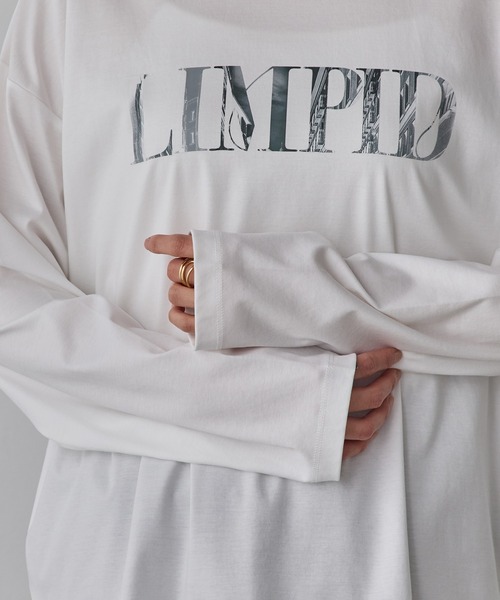hunch(ハンチ)の「ロゴプリント 長袖Tシャツ(Tシャツ/カットソー・レディース・チャコール/ライトベージュ/オフホワイト・FREE)」の10枚目の写真