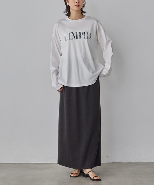 hunch(ハンチ)の「ロゴプリント 長袖Tシャツ(Tシャツ/カットソー・レディース・チャコール/ライトベージュ/オフホワイト・FREE)」の13枚目の写真