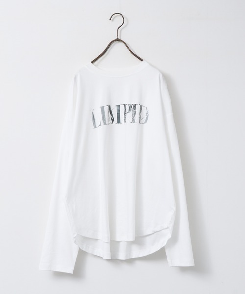 hunch(ハンチ)の「ロゴプリント 長袖Tシャツ(Tシャツ/カットソー・レディース・チャコール/ライトベージュ/オフホワイト・FREE)」の19枚目の写真