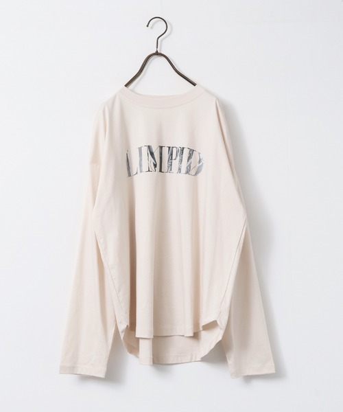 hunch(ハンチ)の「ロゴプリント 長袖Tシャツ(Tシャツ/カットソー・レディース・チャコール/ライトベージュ/オフホワイト・FREE)」の20枚目の写真