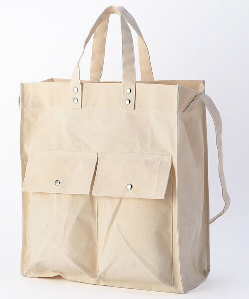 SUBLIME（サブライム）の「SUBLIME/サブライム PARAFIN  SQUARE TOTE BAG パラフィン スクエアトートバッグ（トートバッグ・メンズ・ブラック/ナチュラル/ベージュ・ONE SIZE）」の3枚目の写真