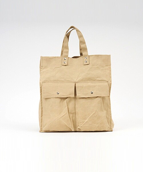 SUBLIME（サブライム）の「SUBLIME/サブライム PARAFIN  SQUARE TOTE BAG パラフィン スクエアトートバッグ（トートバッグ・メンズ・ブラック/ナチュラル/ベージュ・ONE SIZE）」の18枚目の写真