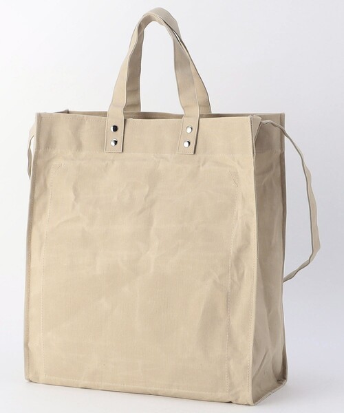 SUBLIME（サブライム）の「SUBLIME/サブライム PARAFIN  SQUARE TOTE BAG パラフィン スクエアトートバッグ（トートバッグ・メンズ・ブラック/ナチュラル/ベージュ・ONE SIZE）」の12枚目の写真