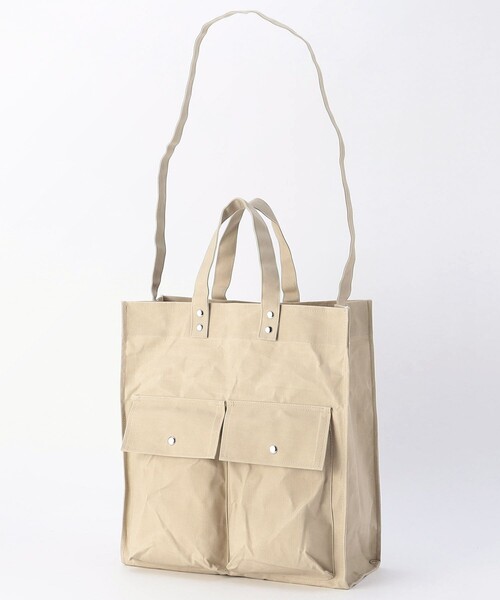 SUBLIME（サブライム）の「SUBLIME/サブライム PARAFIN  SQUARE TOTE BAG パラフィン スクエアトートバッグ（トートバッグ・メンズ・ブラック/ナチュラル/ベージュ・ONE SIZE）」の10枚目の写真