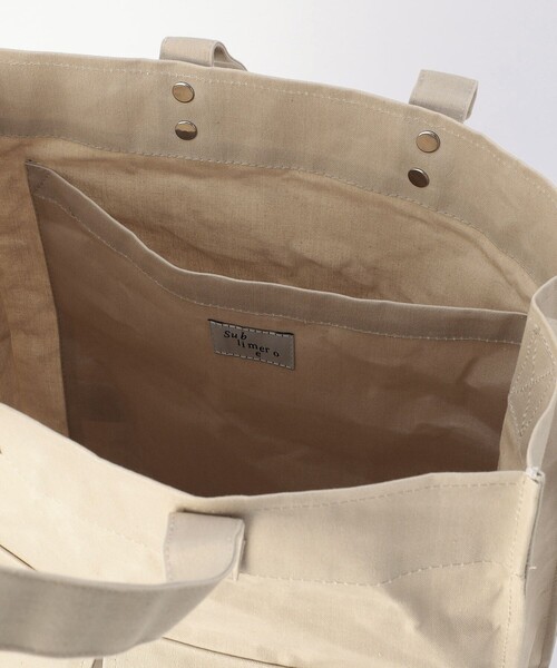 SUBLIME（サブライム）の「SUBLIME/サブライム PARAFIN  SQUARE TOTE BAG パラフィン スクエアトートバッグ（トートバッグ・メンズ・ブラック/ナチュラル/ベージュ・ONE SIZE）」の6枚目の写真
