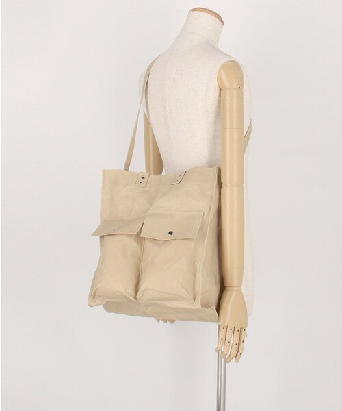 SUBLIME（サブライム）の「SUBLIME/サブライム PARAFIN  SQUARE TOTE BAG パラフィン スクエアトートバッグ（トートバッグ・メンズ・ブラック/ナチュラル/ベージュ・ONE SIZE）」の4枚目の写真