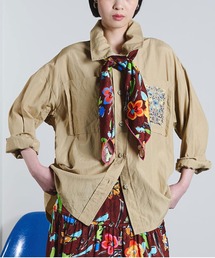 (mici)EMBROIDERY BIG POCKET SHIRT