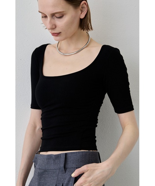 un/neu（アンノイ）の「カップ付きスクエアネックコンパクトT（Tシャツ/カットソー・レディース・ホワイト/グレー/ブラック・FREE）」の6枚目の写真