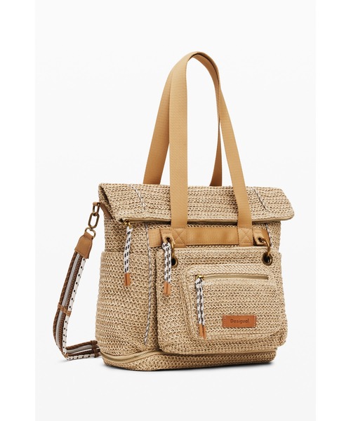 Desigual（デシグアル）の「大きなラフィア多機能バックパック（バックパック/リュック・レディース・ホワイト・FREE）」の2枚目の写真