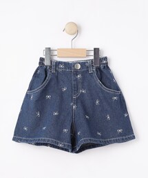 SHOO・LA・RUE（シューラルー）の「【100-150cm】リボン刺繍デニムショートパンツ（デニムパンツ）」
