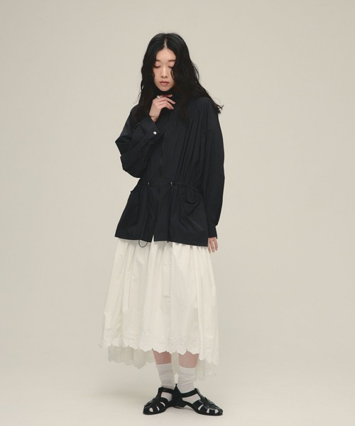 eL(エル)の「【eL】Made in India Embroidery Skirt/645533(スカート・レディース・オフホワイト/ブラック・FREE)」の6枚目の写真