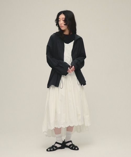 eL(エル)の「【eL】Made in India Embroidery Skirt/645533(スカート・レディース・オフホワイト/ブラック・FREE)」の7枚目の写真
