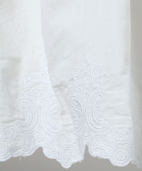 eL(エル)の「【eL】Made in India Embroidery Skirt/645533(スカート・レディース・オフホワイト/ブラック・FREE)」の18枚目の写真