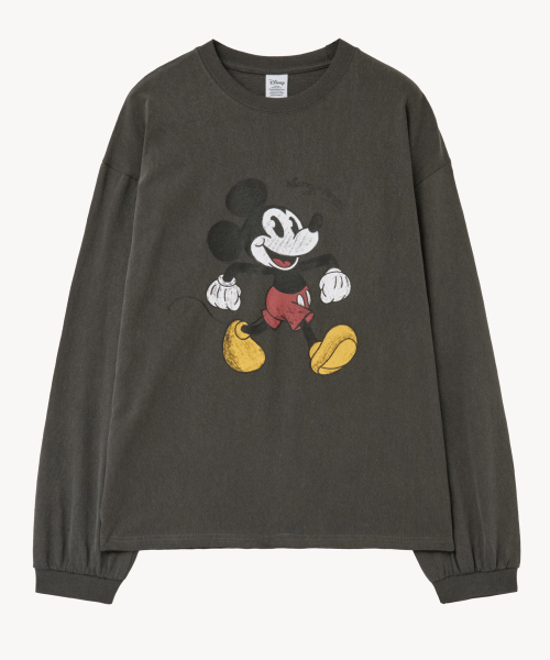 VTWO(ブイツー)の「ヴィンテージウォッシュドウォーキング_ミッキー_ティーシャツ (チャコール)(Tシャツ/カットソー・レディース・その他・MEDIUM/LARGE)」の2枚目の写真