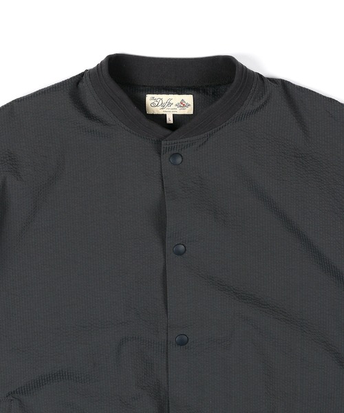 The DUFFER of ST.GEORGE（ザダファーオブセントジョージ）の「【WEB限定アイテム】HIGH-TECH SEERSUCKER "COOLMAX" BZ：クールマックス シアサッカー スナップブルゾン / ライトアウター / セットアップ対応（ブルゾン・メンズ・チャコールグレー・X-LARGE/LARGE/MEDIUM）」の7枚目の写真