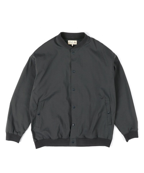 The DUFFER of ST.GEORGE（ザダファーオブセントジョージ）の「【WEB限定アイテム】HIGH-TECH SEERSUCKER "COOLMAX" BZ：クールマックス シアサッカー スナップブルゾン / ライトアウター / セットアップ対応（ブルゾン・メンズ・チャコールグレー・X-LARGE/LARGE/MEDIUM）」の6枚目の写真